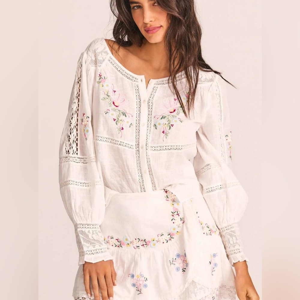 Loveshack Fancy Leila blouse